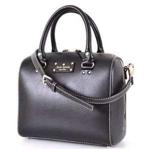 Kate Spade Black Leather Satchel Crossbody Bag